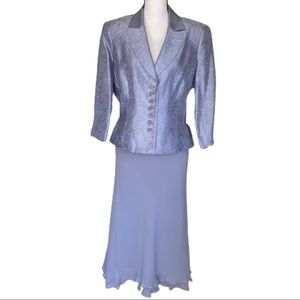 Jones New York 2 Piece Silver Skirt Suit Set